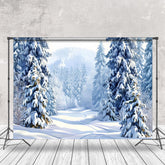 Lofaris Tranquil Winter Forest Snowy Canvas White Backdrop